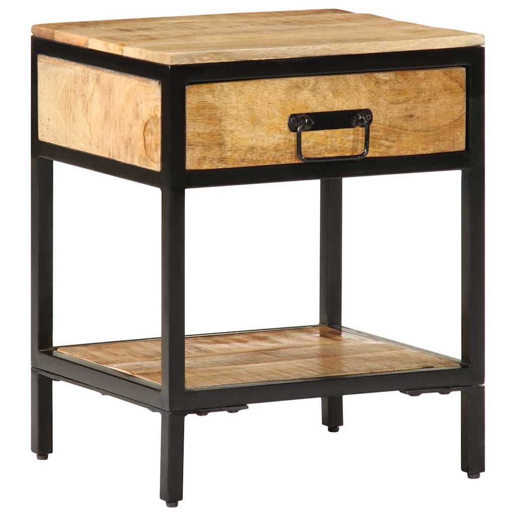 Table de Chevet Industrielle en Bois de Manguier et Métal-La-Fabrique-Industrielle