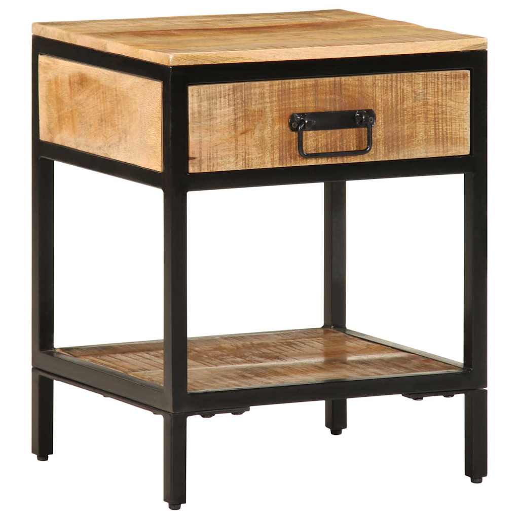 Table de Chevet Industrielle en Bois de Manguier et Métal-La-Fabrique-Industrielle