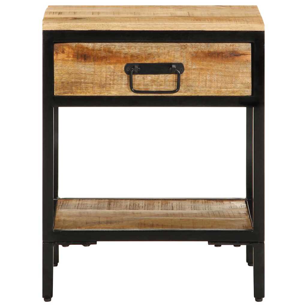 Table de Chevet Industrielle en Bois de Manguier et Métal-La-Fabrique-Industrielle