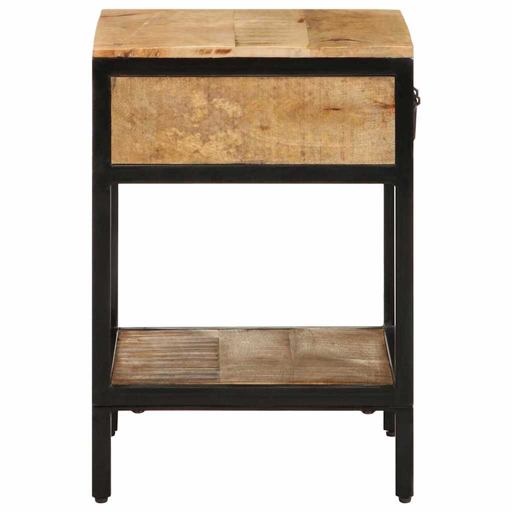 Table de Chevet Industrielle en Bois de Manguier et Métal-La-Fabrique-Industrielle