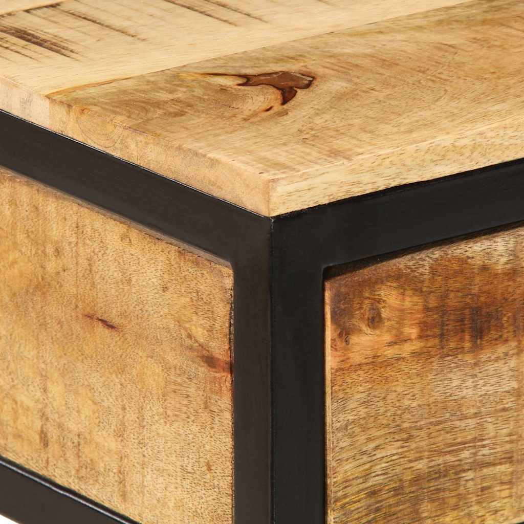 Table de Chevet Industrielle en Bois de Manguier et Métal-La-Fabrique-Industrielle