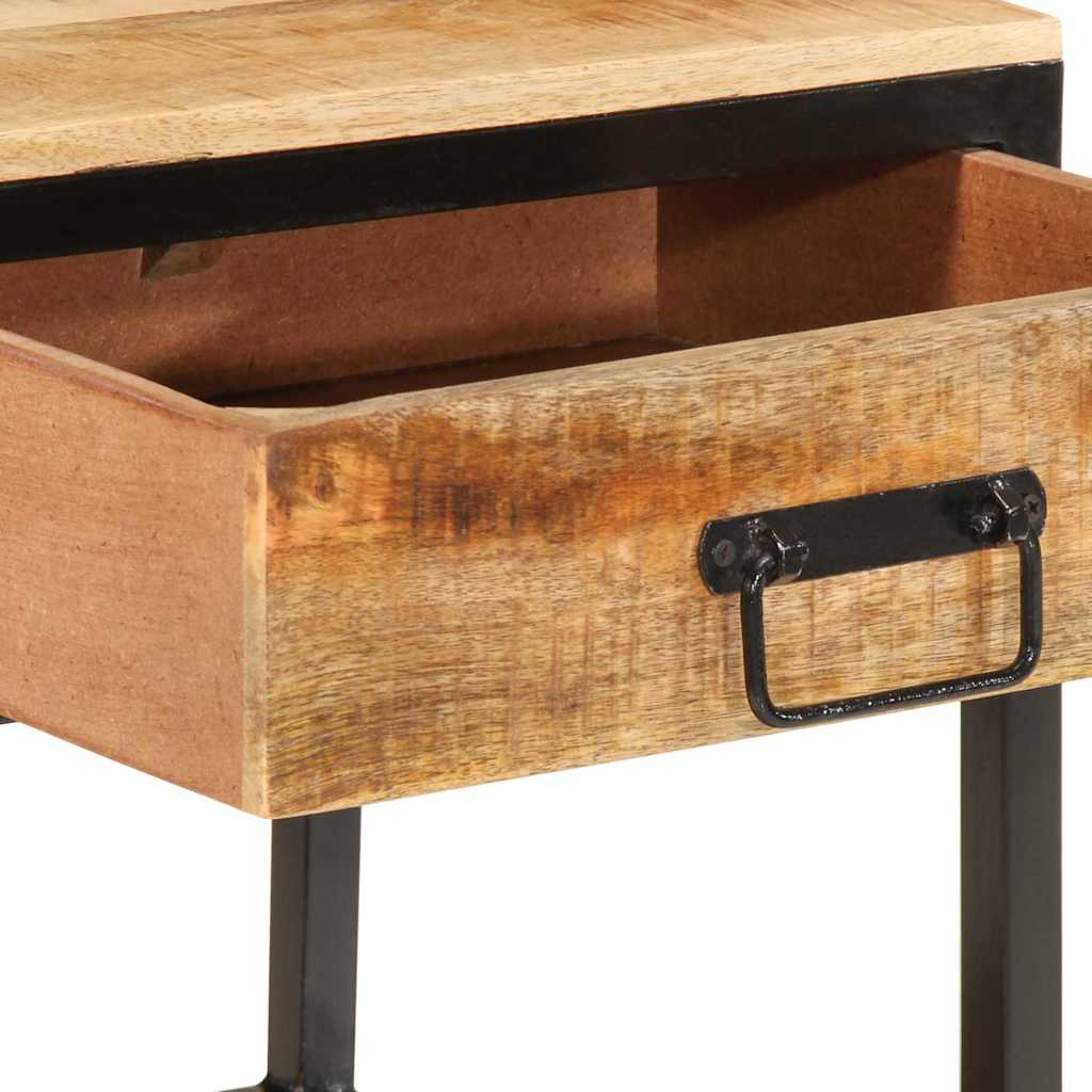 Table de Chevet Industrielle en Bois de Manguier et Métal-La-Fabrique-Industrielle