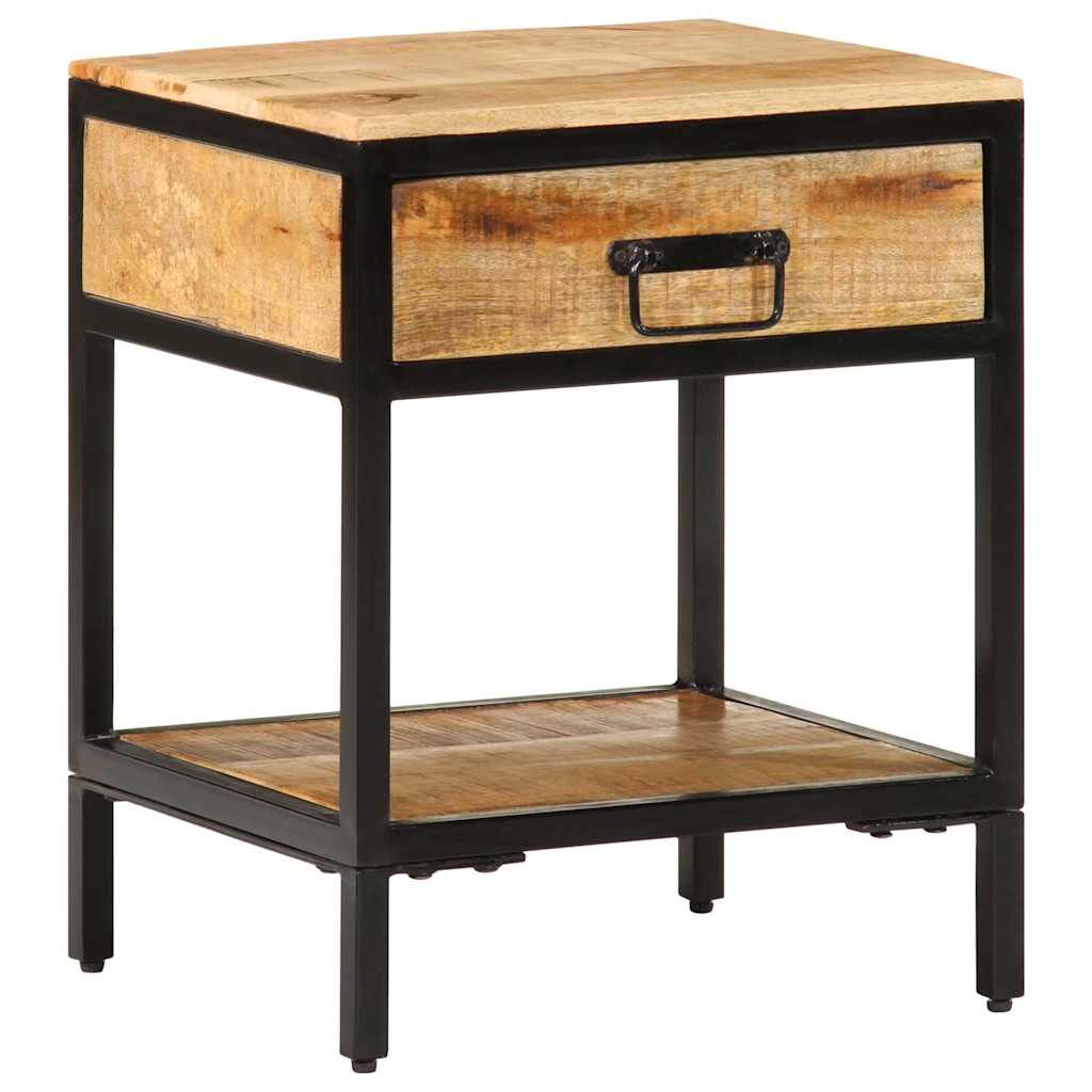 Table de Chevet Industrielle en Bois de Manguier et Métal-La-Fabrique-Industrielle