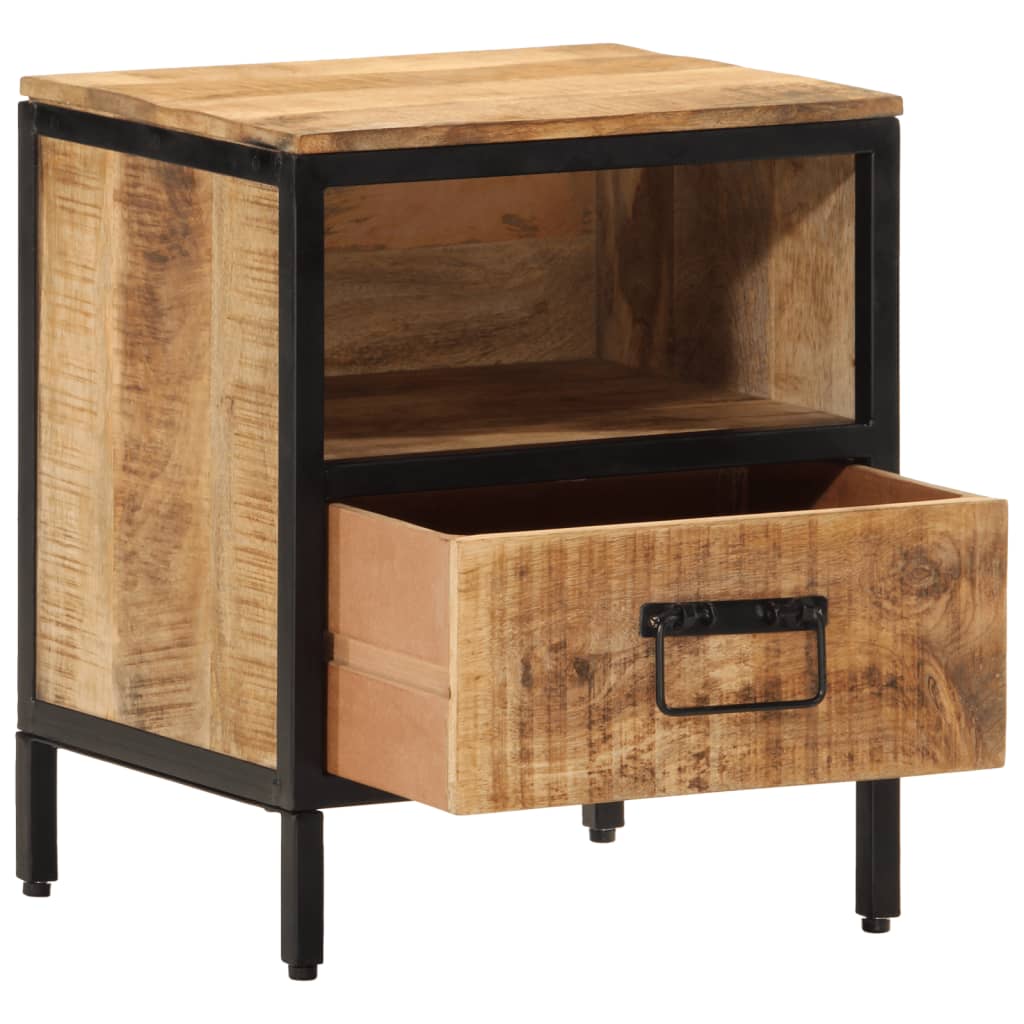 Table de Chevet Industrielle en Bois et Fer 50 cm-La-Fabrique-Industrielle