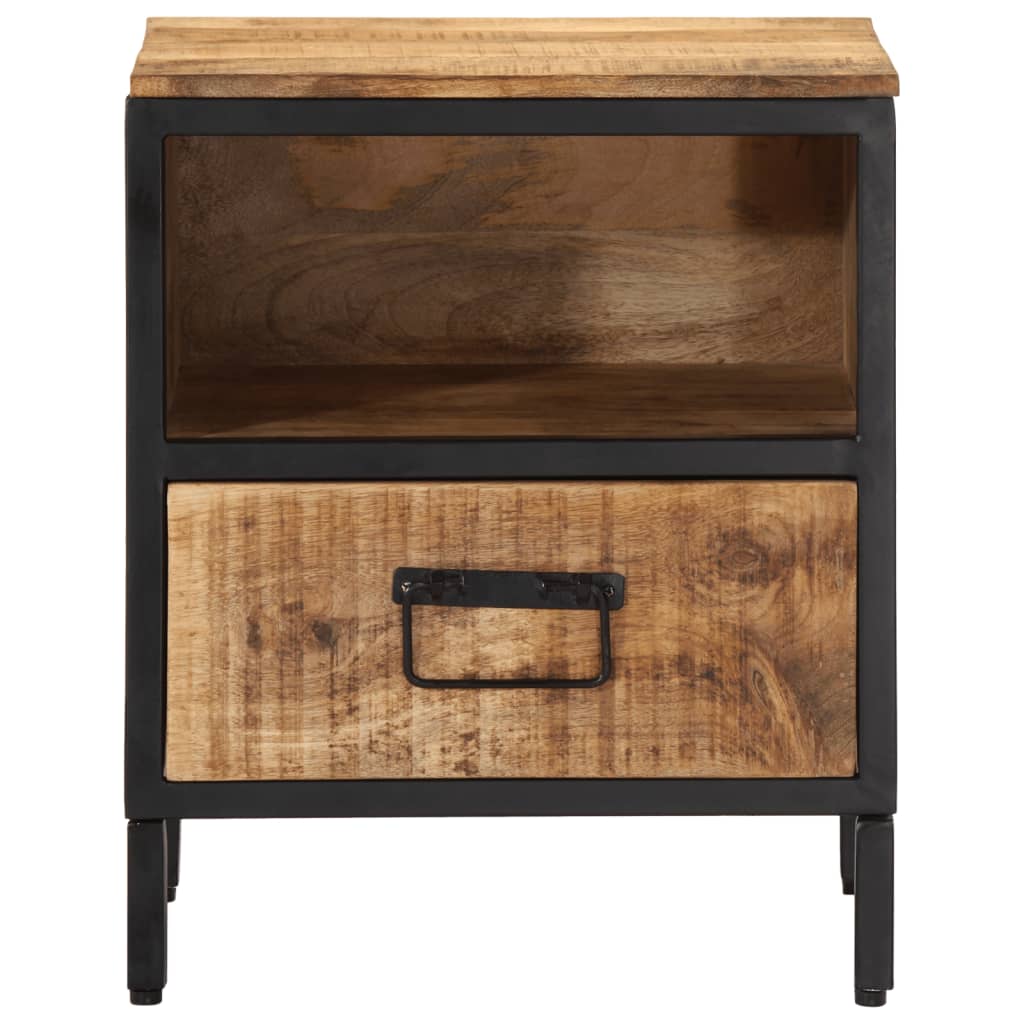 Table de Chevet Industrielle en Bois et Fer 50 cm-La-Fabrique-Industrielle