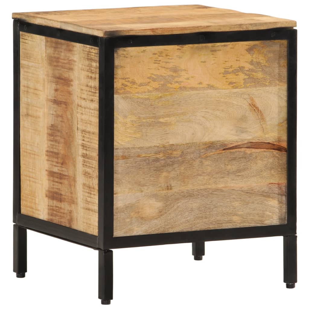Table de Chevet Industrielle en Bois et Fer 50 cm-La-Fabrique-Industrielle
