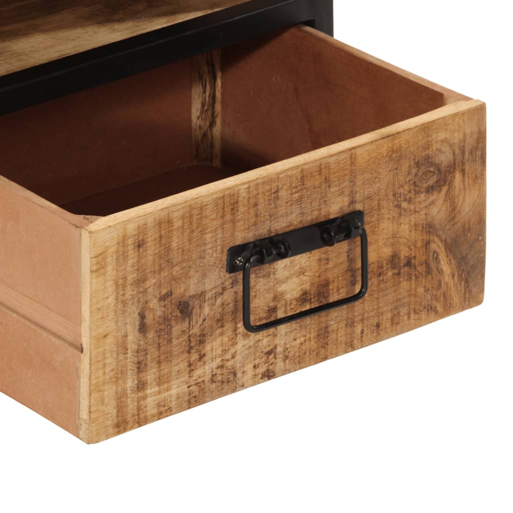 Table de Chevet Industrielle en Bois et Fer 50 cm-La-Fabrique-Industrielle