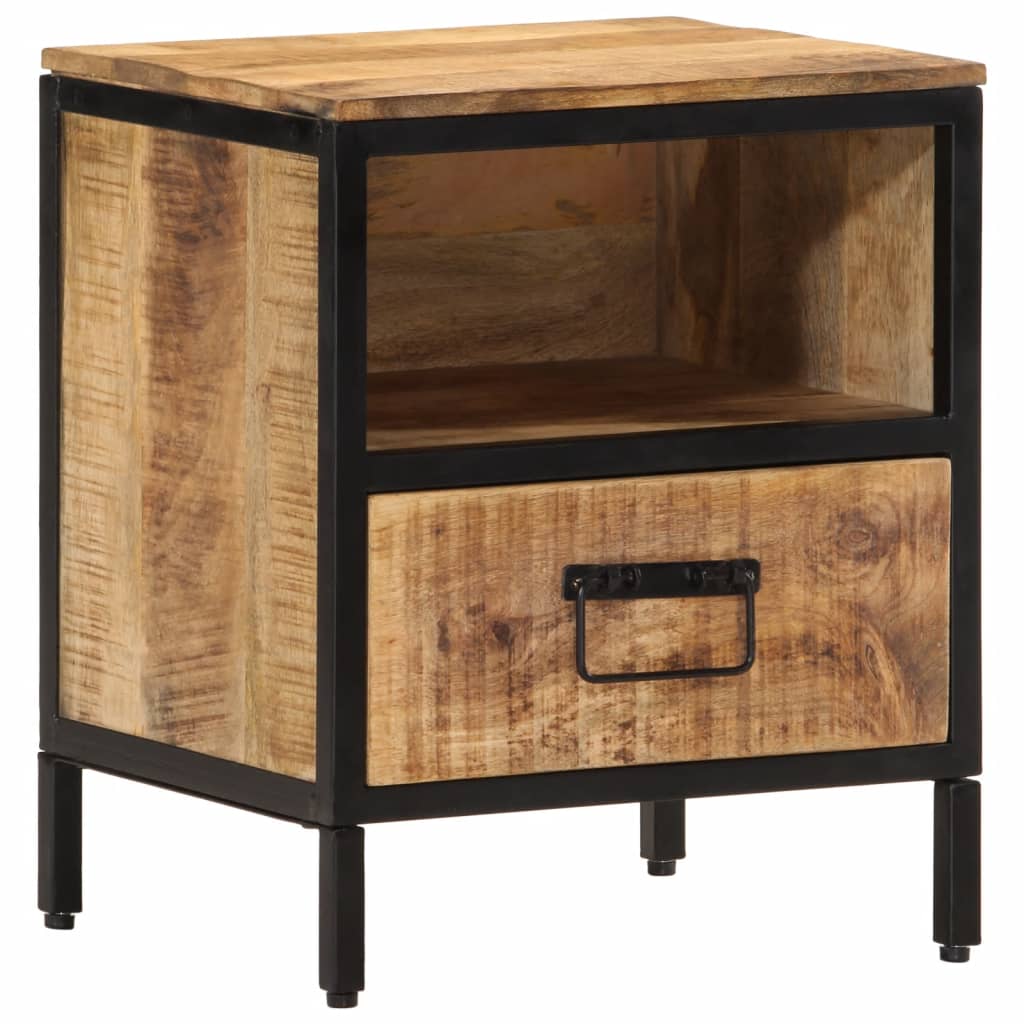 Table de Chevet Industrielle en Bois et Fer 50 cm-La-Fabrique-Industrielle