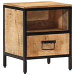 Table de Chevet Industrielle en Bois et Fer 50 cm-La-Fabrique-Industrielle