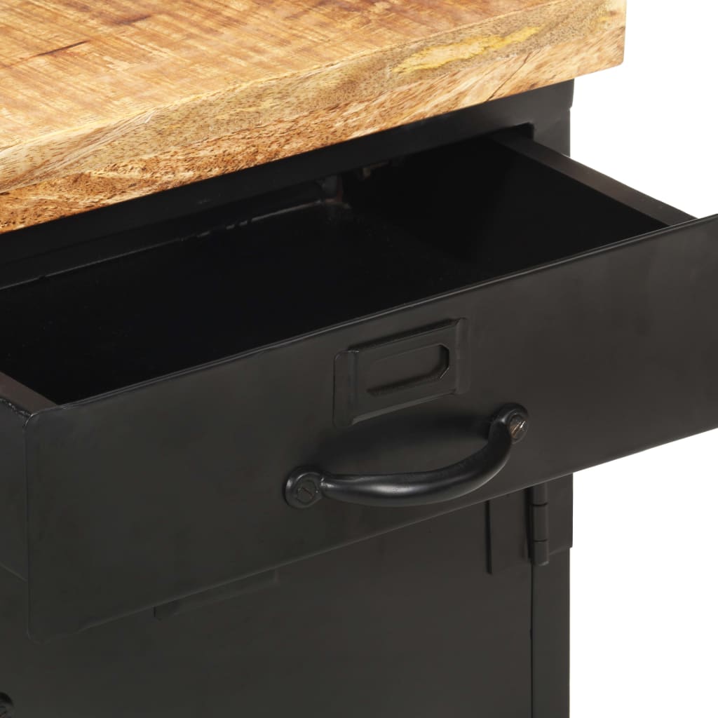 Table de Chevet Industrielle en Bois et Fer-La-Fabrique-Industrielle