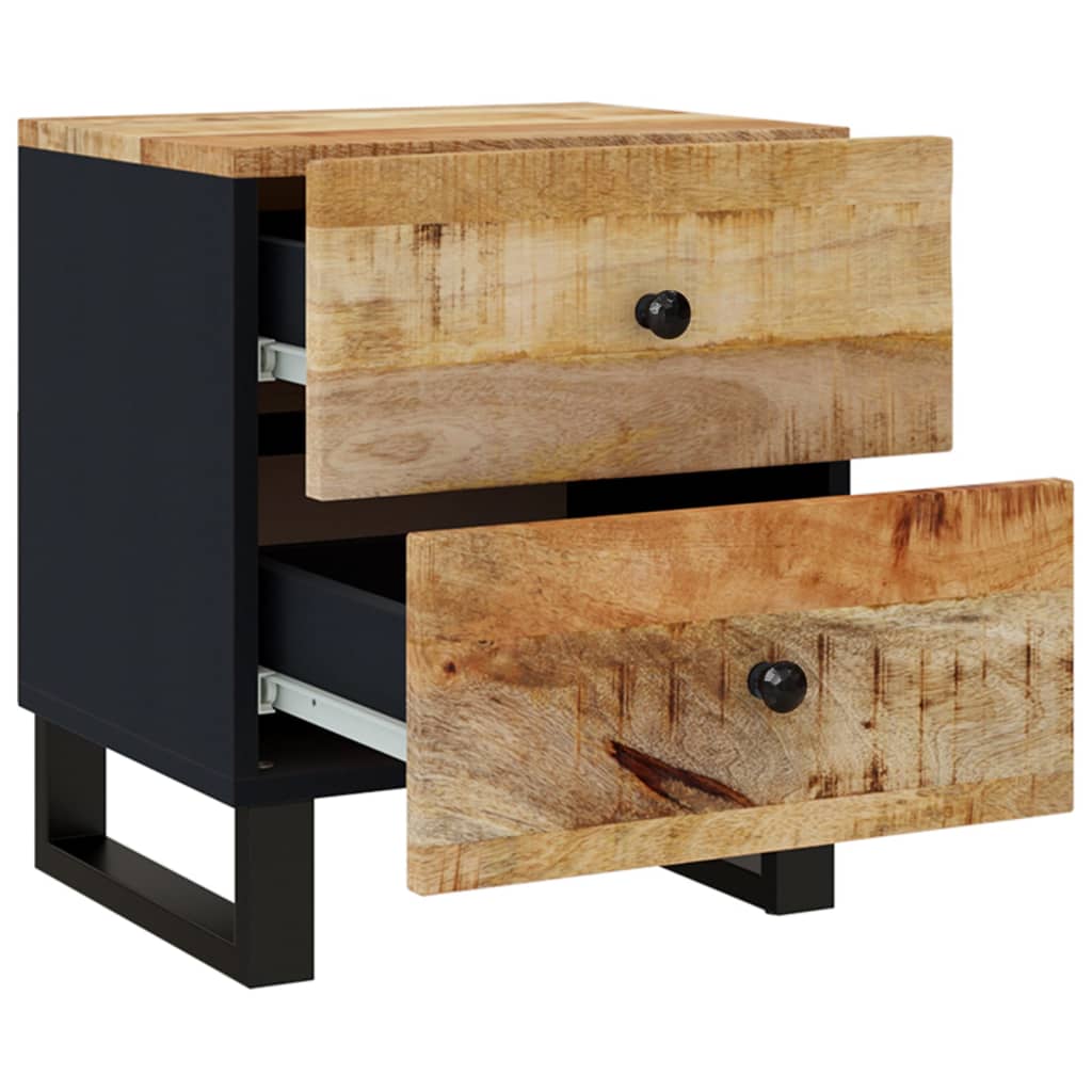 Table de Chevet Industrielle en Bois et Métal Noir-La-Fabrique-Industrielle