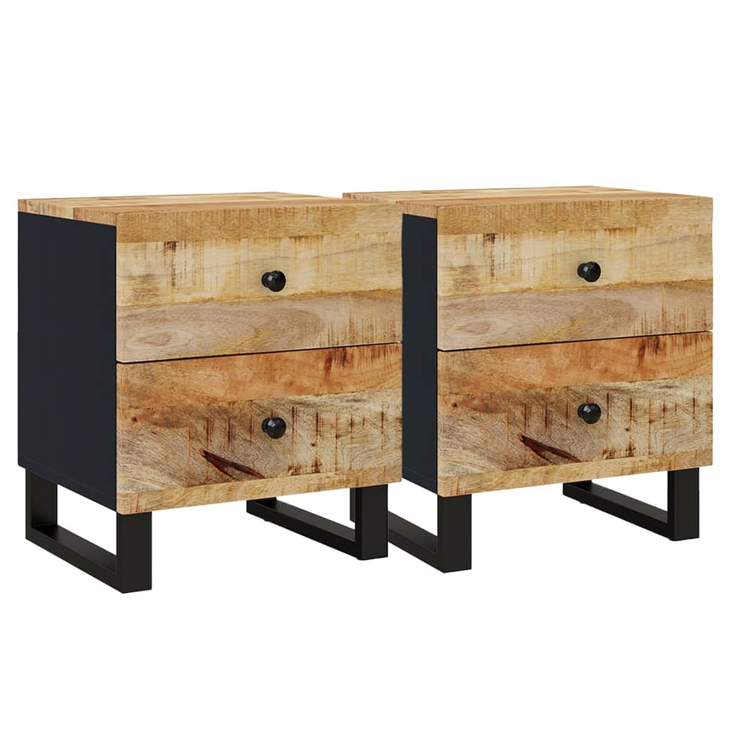 Table de Chevet Industrielle en Bois et Métal Noir-La-Fabrique-Industrielle