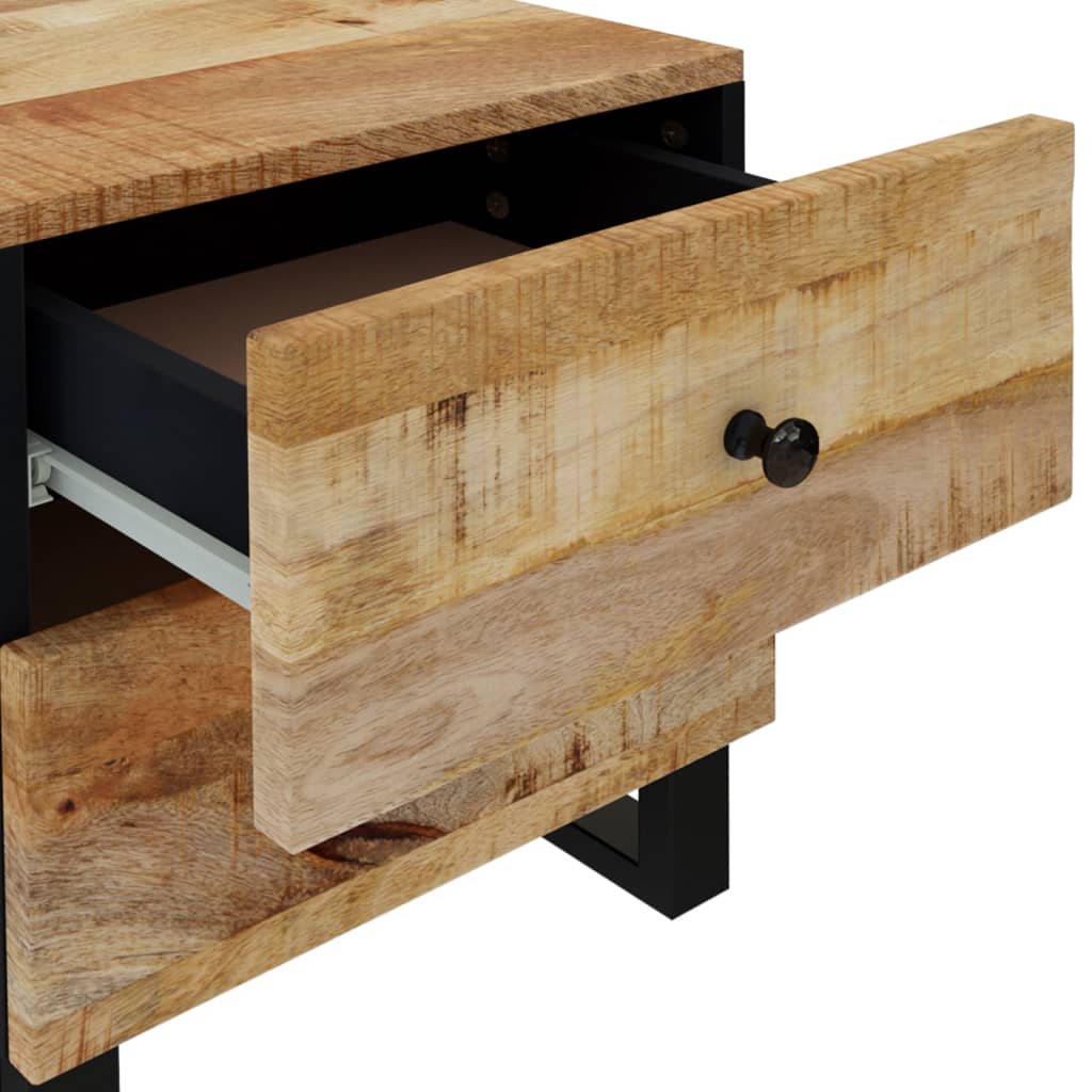 Table de Chevet Industrielle en Bois et Métal Noir-La-Fabrique-Industrielle