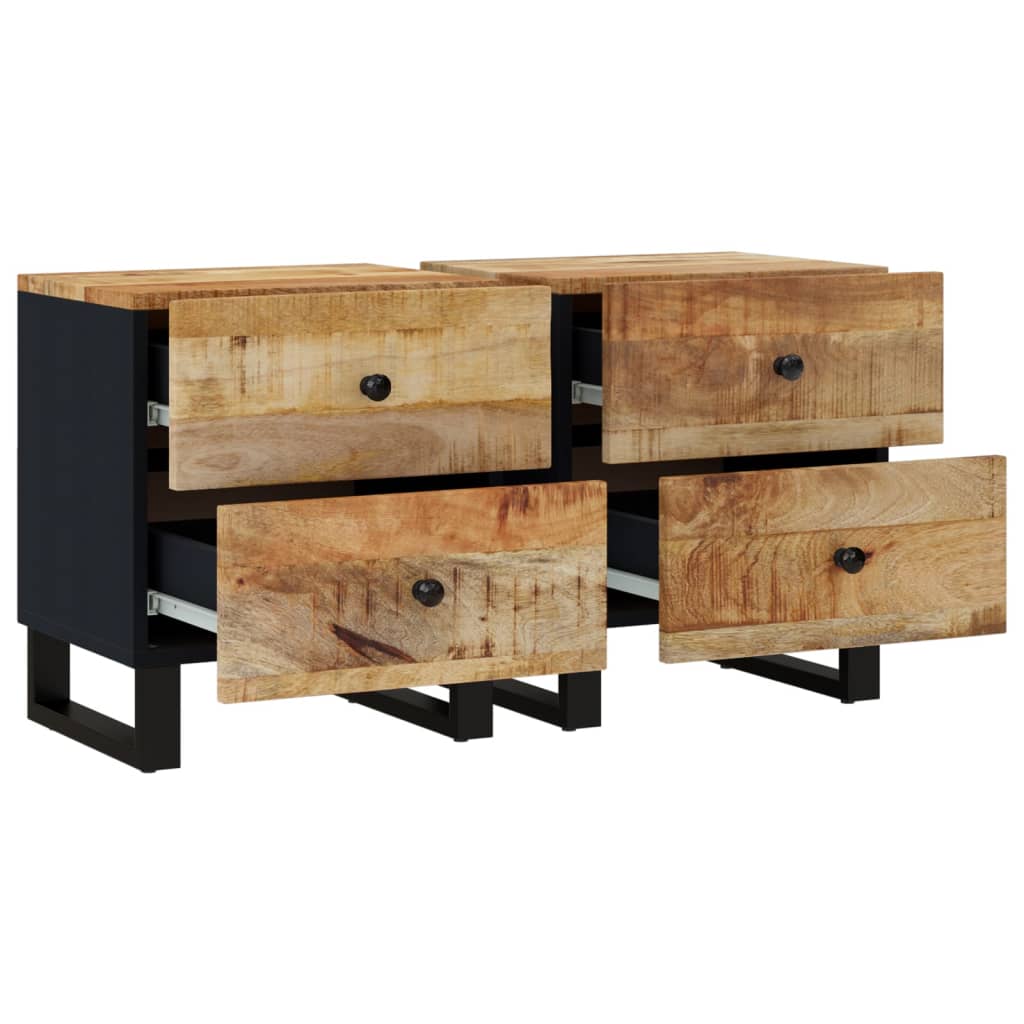 Table de Chevet Industrielle en Bois et Métal Noir-La-Fabrique-Industrielle