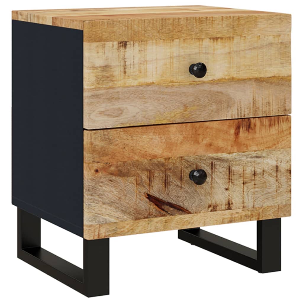 Table de Chevet Industrielle en Bois et Métal Noir-La-Fabrique-Industrielle