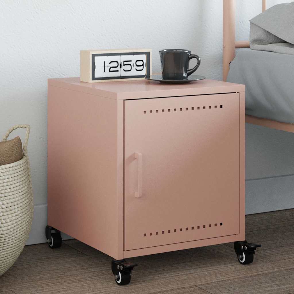 Table de Chevet Industrielle en Métal avec Porte-Rose-1-La-Fabrique-Industrielle