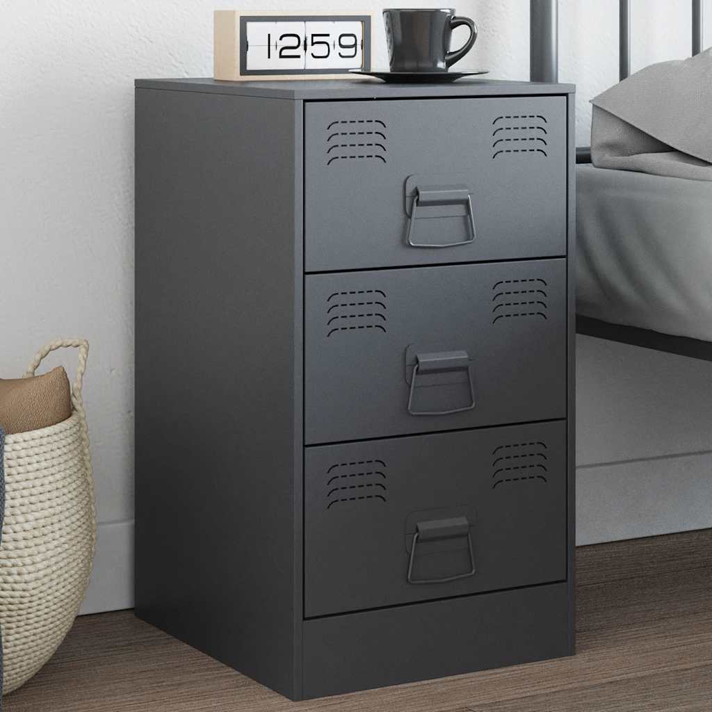 Table de Chevet Métal Rose au Style Industriel Chic-Anthracite-1-La-Fabrique-Industrielle