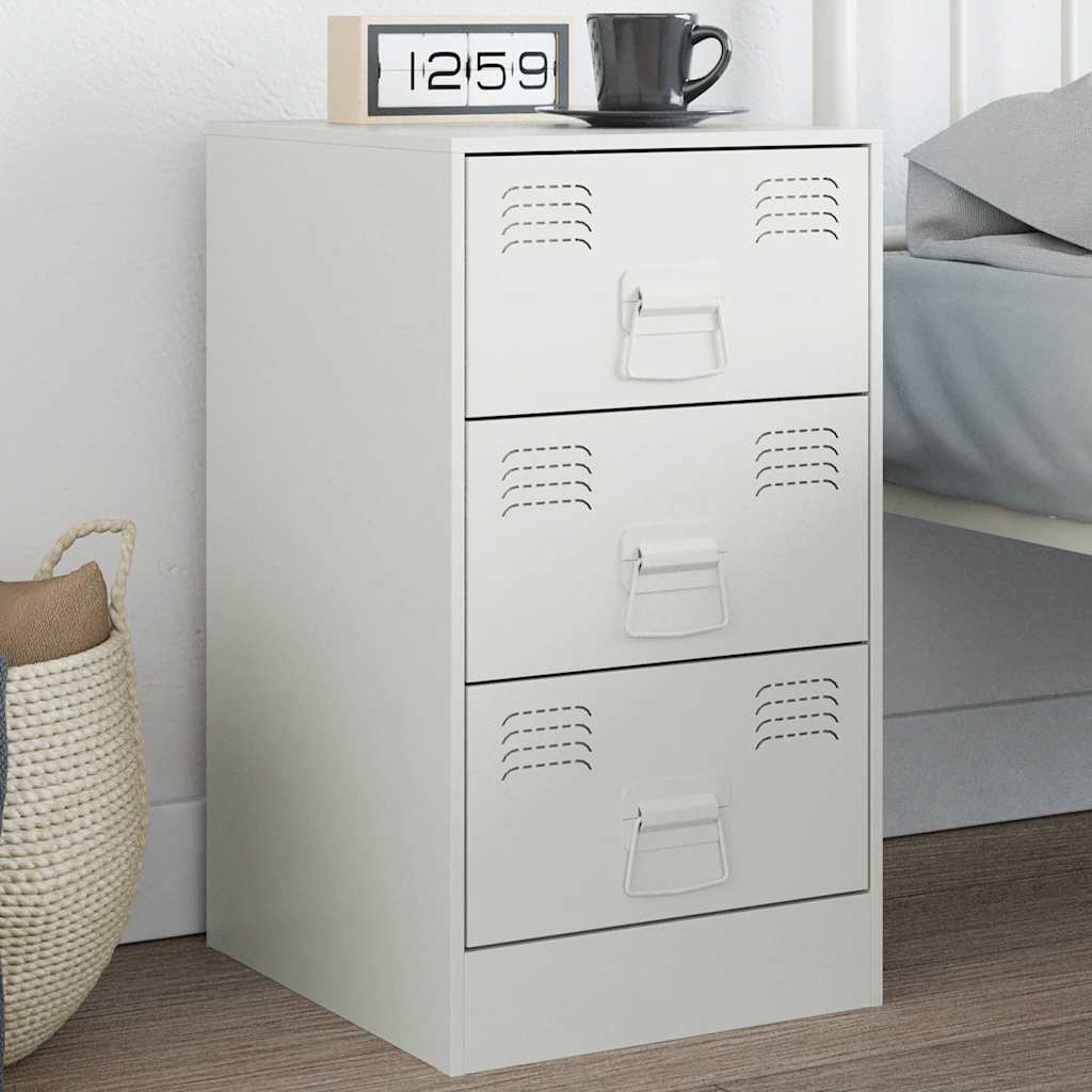 Table de Chevet Métal Rose au Style Industriel Chic-Blanc-1-La-Fabrique-Industrielle