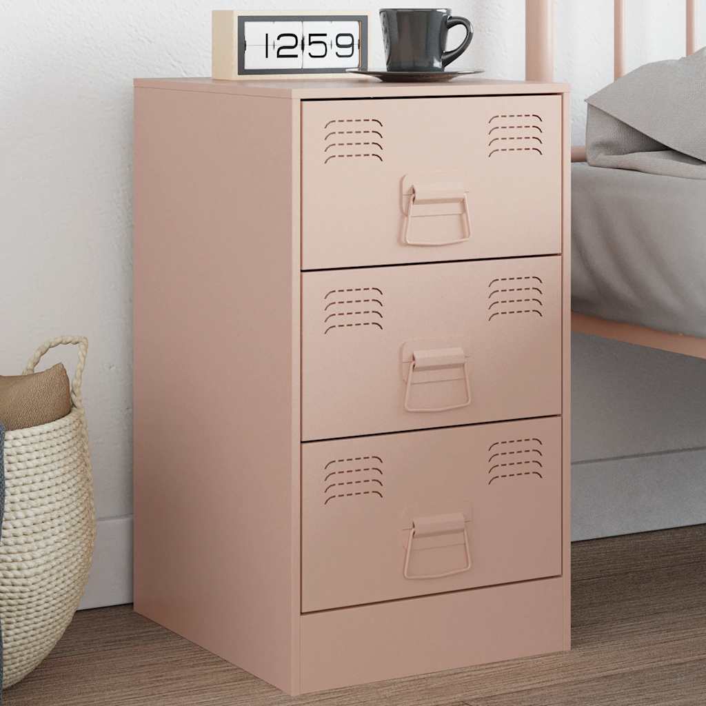 Table de Chevet Métal Rose au Style Industriel Chic-Rose-1-La-Fabrique-Industrielle