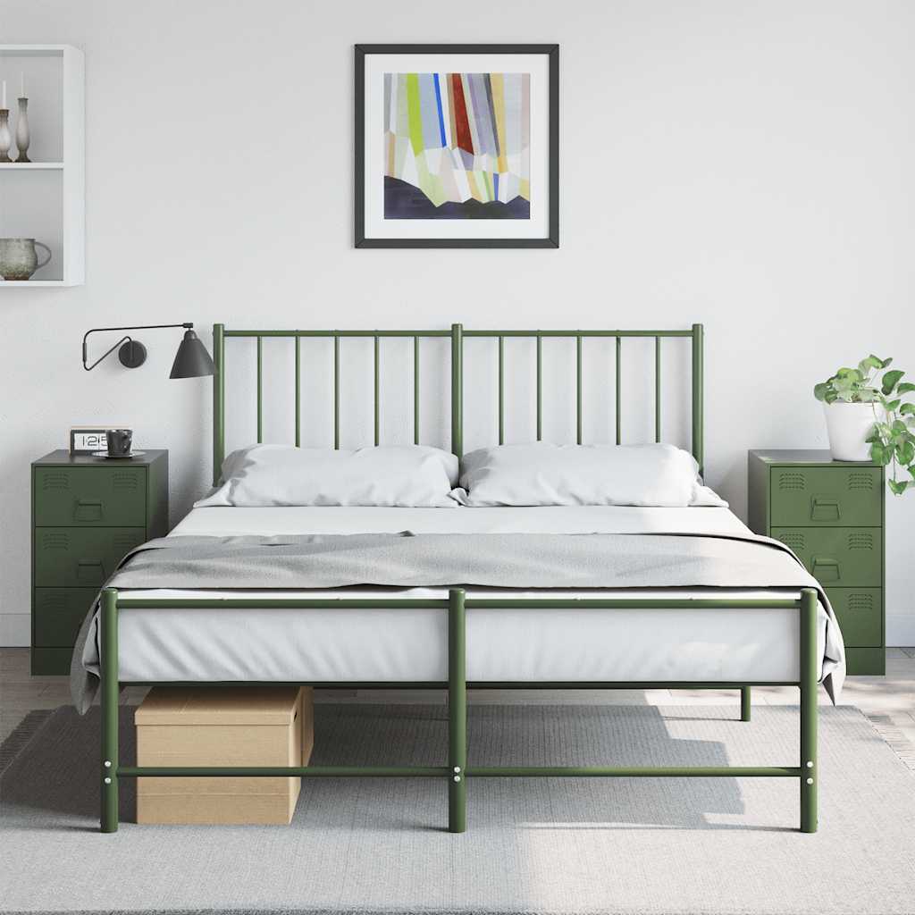 Table de Chevet Métal Rose au Style Industriel Chic-Vert olive-2-La-Fabrique-Industrielle