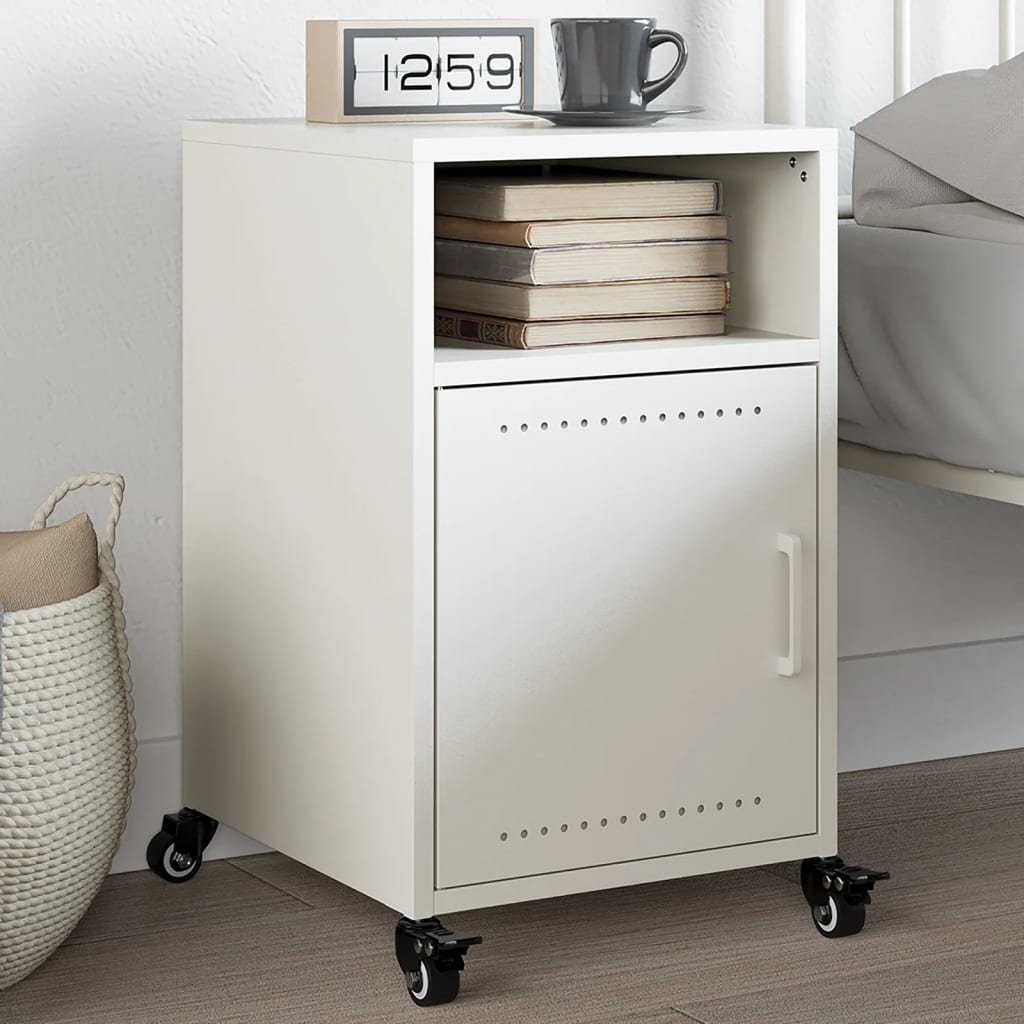 Table de Chevet Moderne en Acier Anthracite-Blanc-1-La-Fabrique-Industrielle