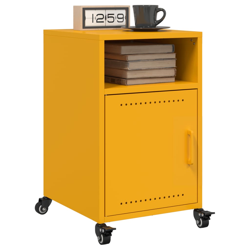 Table de Chevet Moderne en Acier Anthracite-Jaune-2-La-Fabrique-Industrielle
