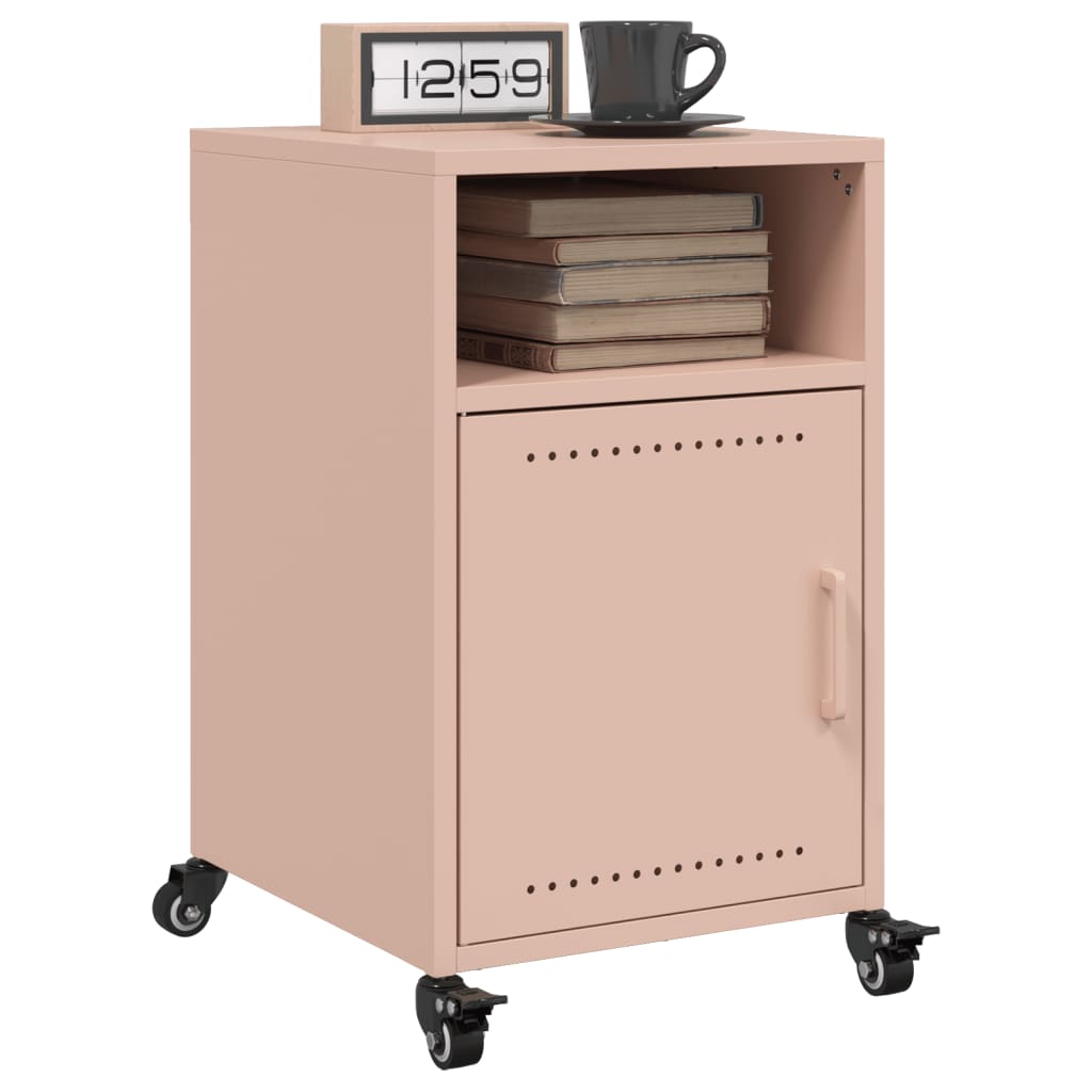 Table de Chevet Moderne en Acier Anthracite-Rose-2-La-Fabrique-Industrielle