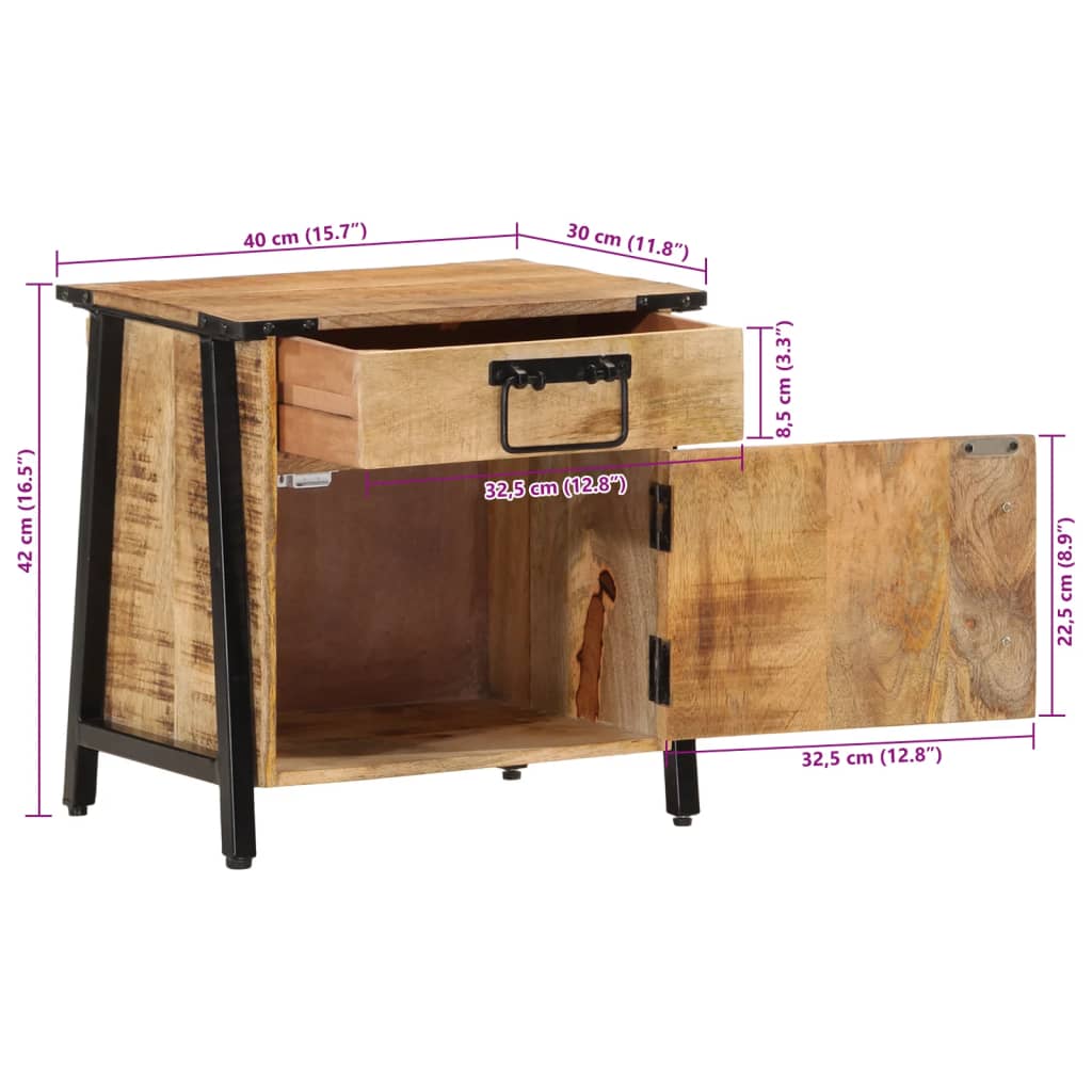 Table de Chevet Moderne en Bois de Manguier Massif-La-Fabrique-Industrielle