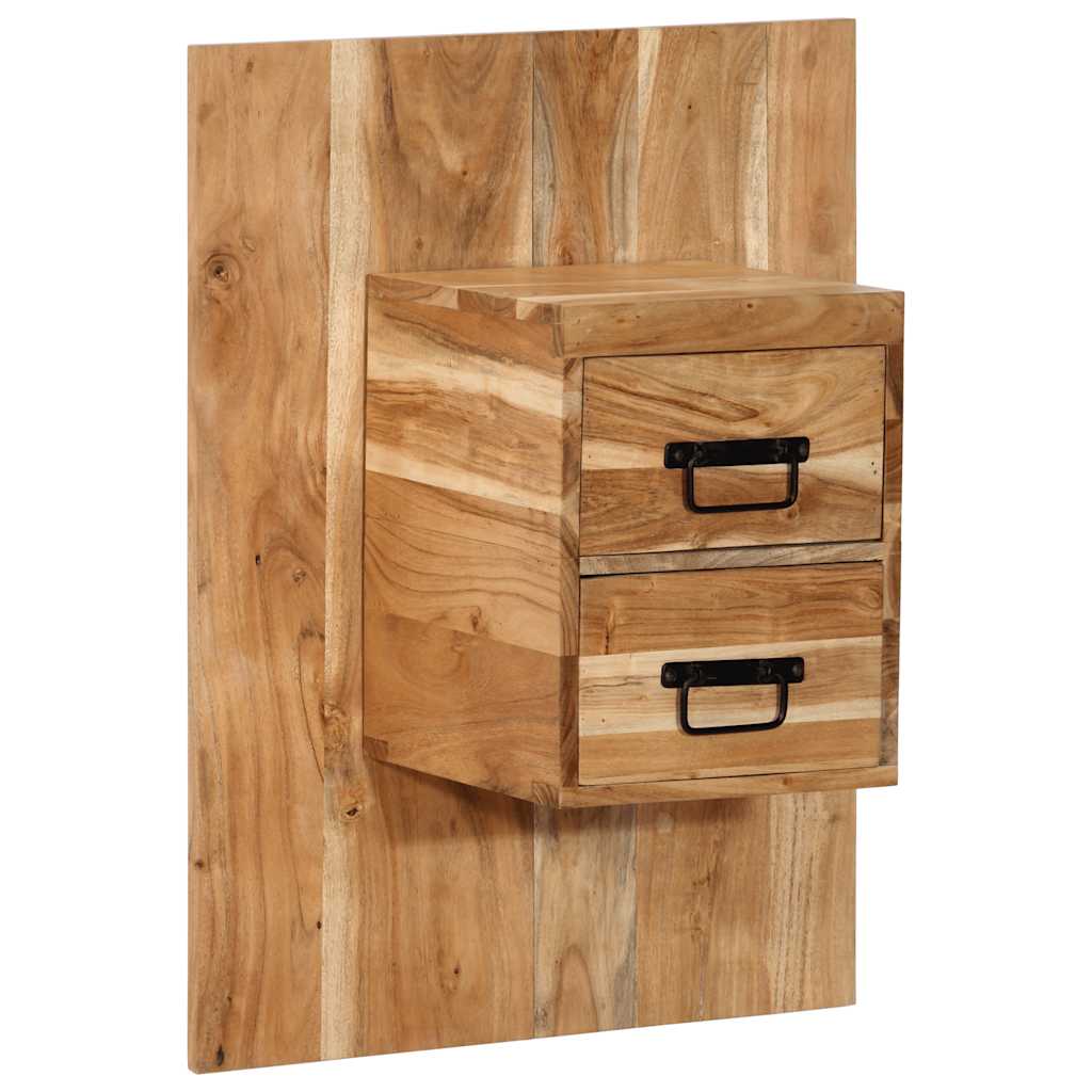 Table de Chevet Murale en Bois de Manguier Brut-Bois d'acacia massif-1-60x32x80 cm-La-Fabrique-Industrielle