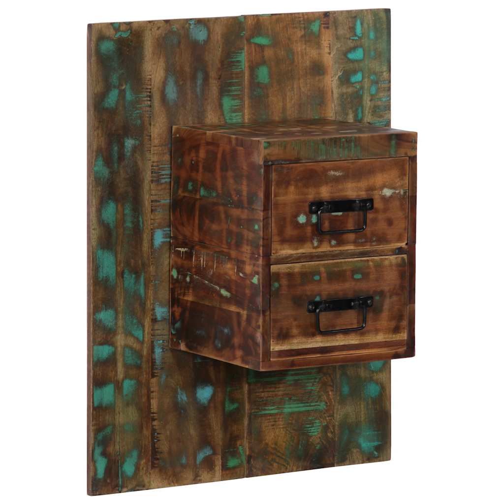 Table de Chevet Murale en Bois de Manguier Brut-bois de récupération massif-1-60x32x80 cm-La-Fabrique-Industrielle