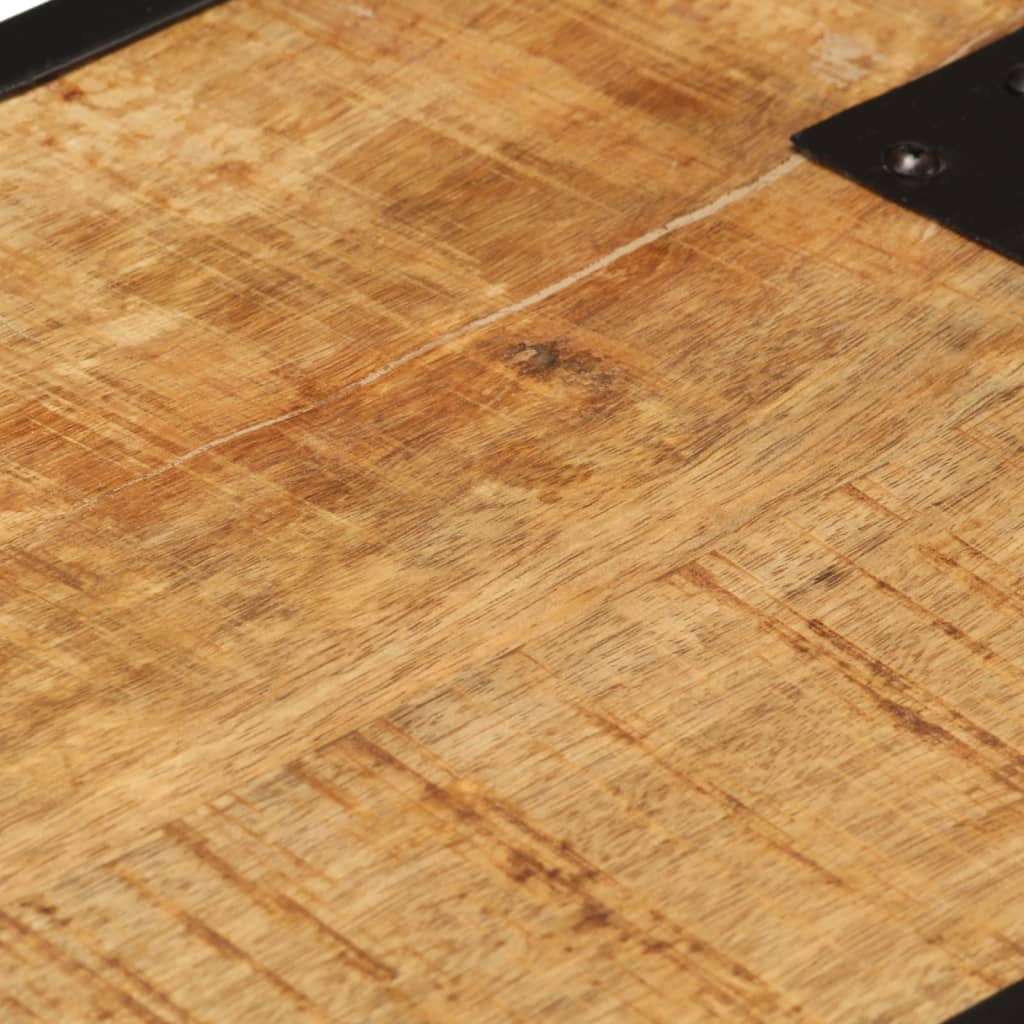 Table de Chevet Originale en Bois de Manguier et Acier-La-Fabrique-Industrielle