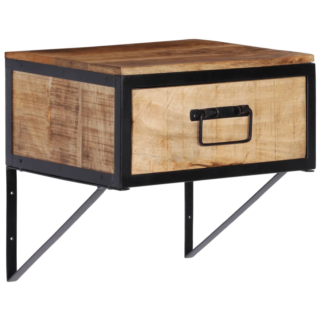 Table de Chevet Suspendue en Bois de Manguier Massif-La-Fabrique-Industrielle