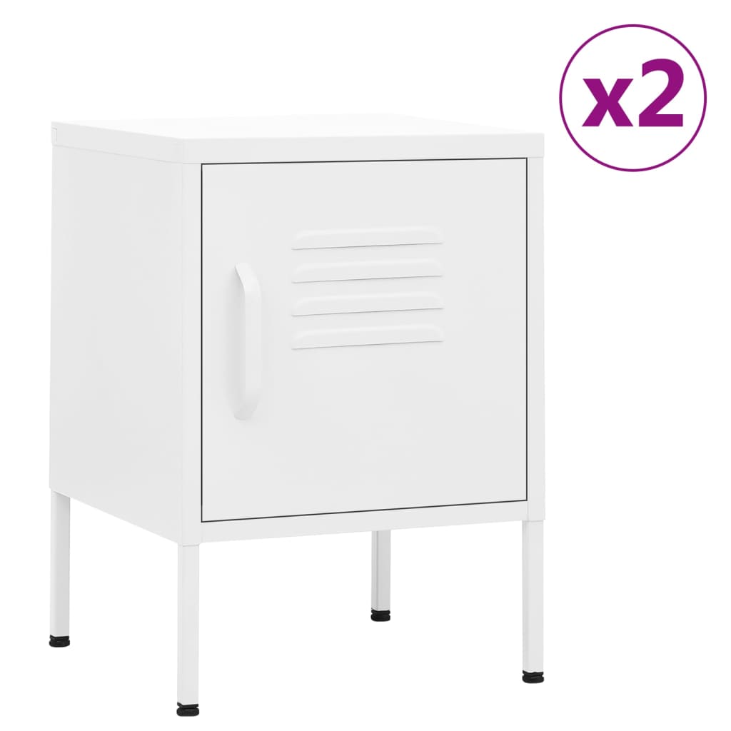 Table de Chevet au Style Industriel en Acier Gris-Blanc-2-La-Fabrique-Industrielle
