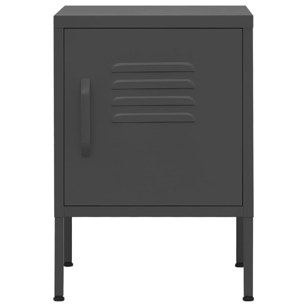 Table de Chevet au Style Industriel en Acier Gris-La-Fabrique-Industrielle