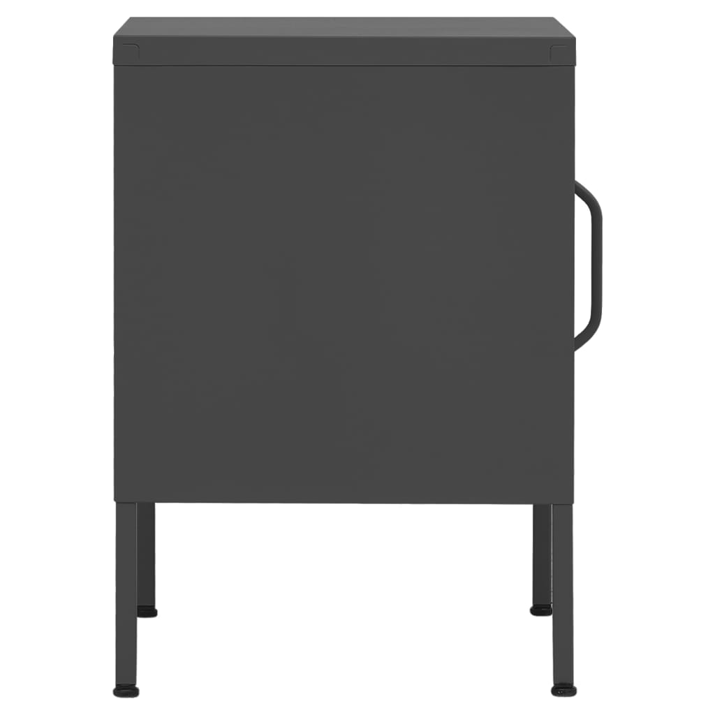 Table de Chevet au Style Industriel en Acier Gris-La-Fabrique-Industrielle