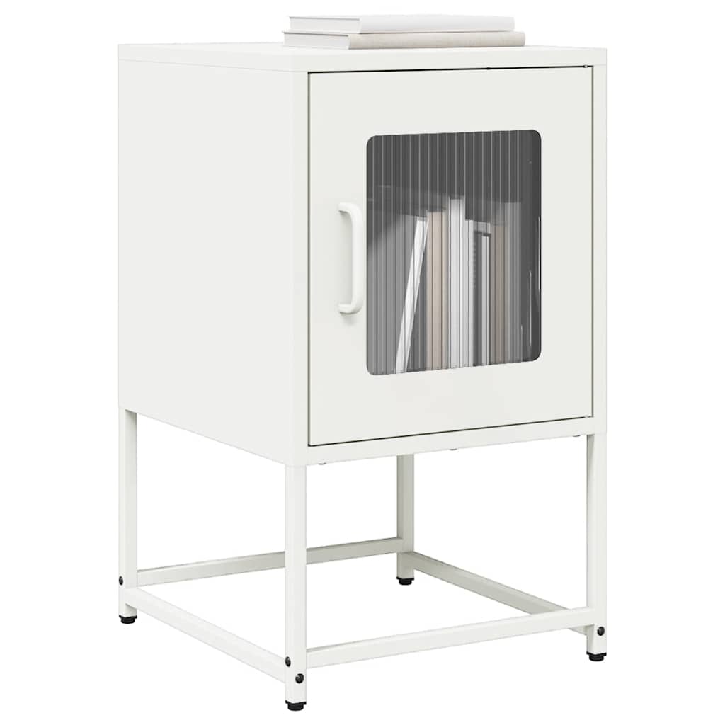 Table de Chevet avec Casier Style Industriel-Blanc-1-La-Fabrique-Industrielle