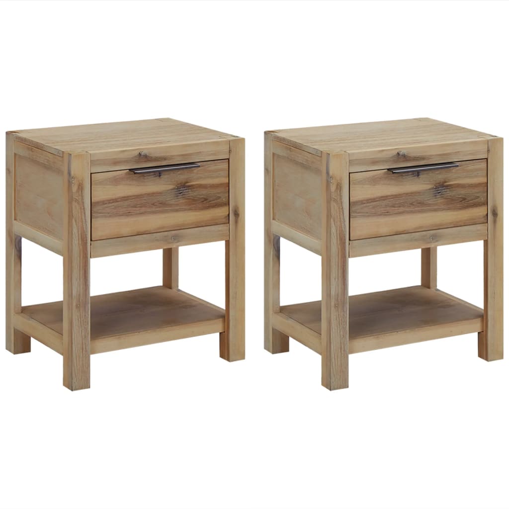 Table de Chevet avec Tiroirs en Bois Gris-2-La-Fabrique-Industrielle