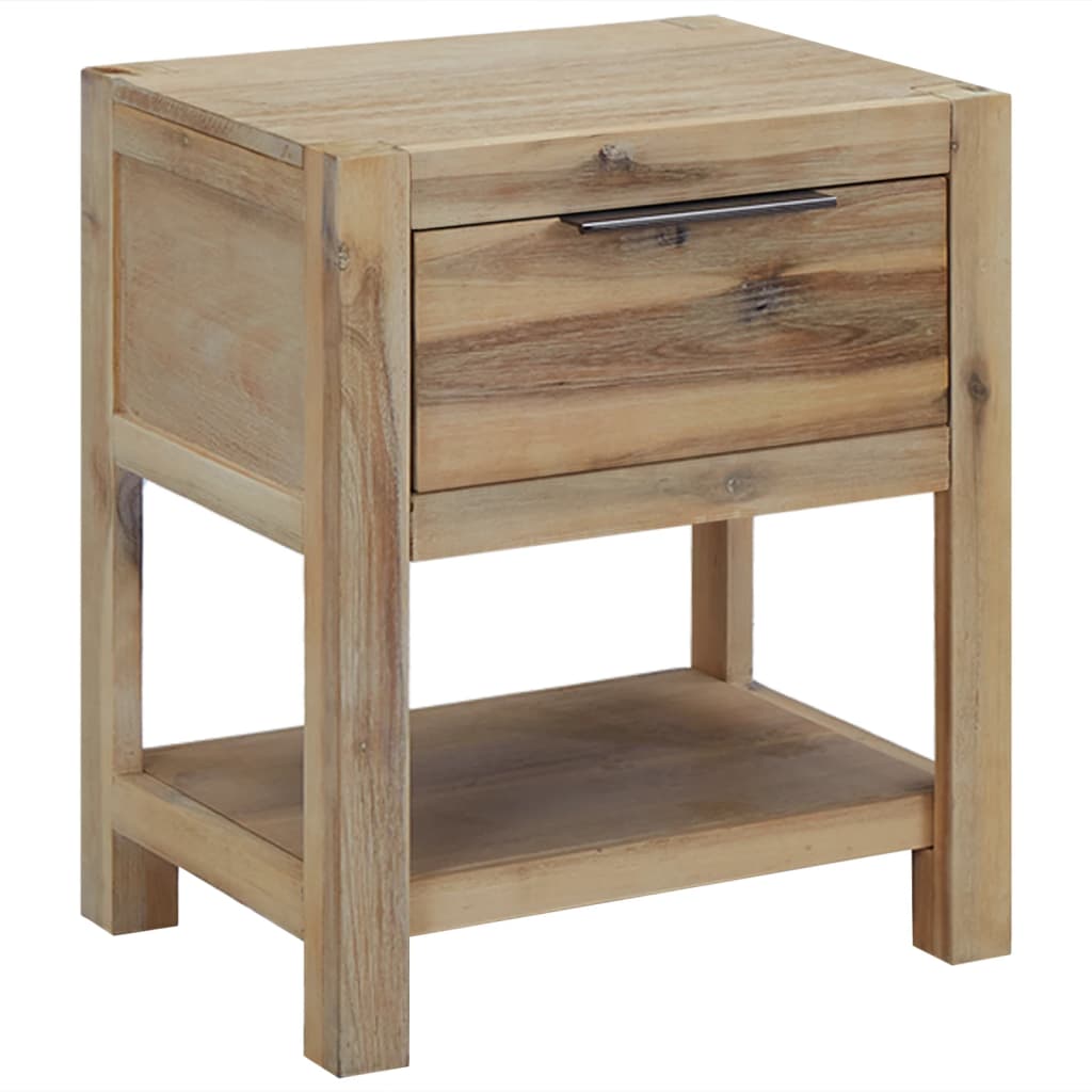 Table de Chevet avec Tiroirs en Bois Gris-La-Fabrique-Industrielle