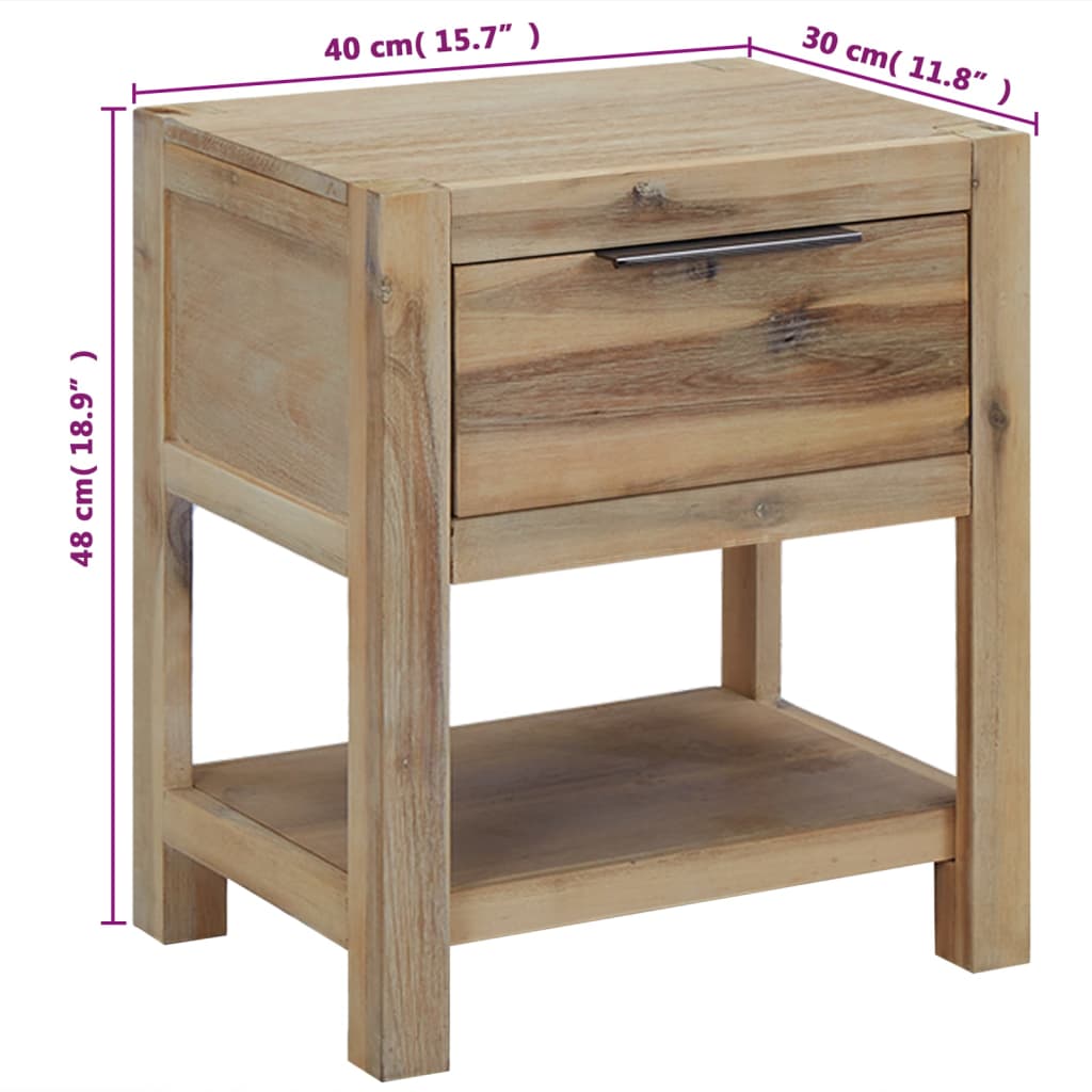 Table de Chevet avec Tiroirs en Bois Gris-La-Fabrique-Industrielle