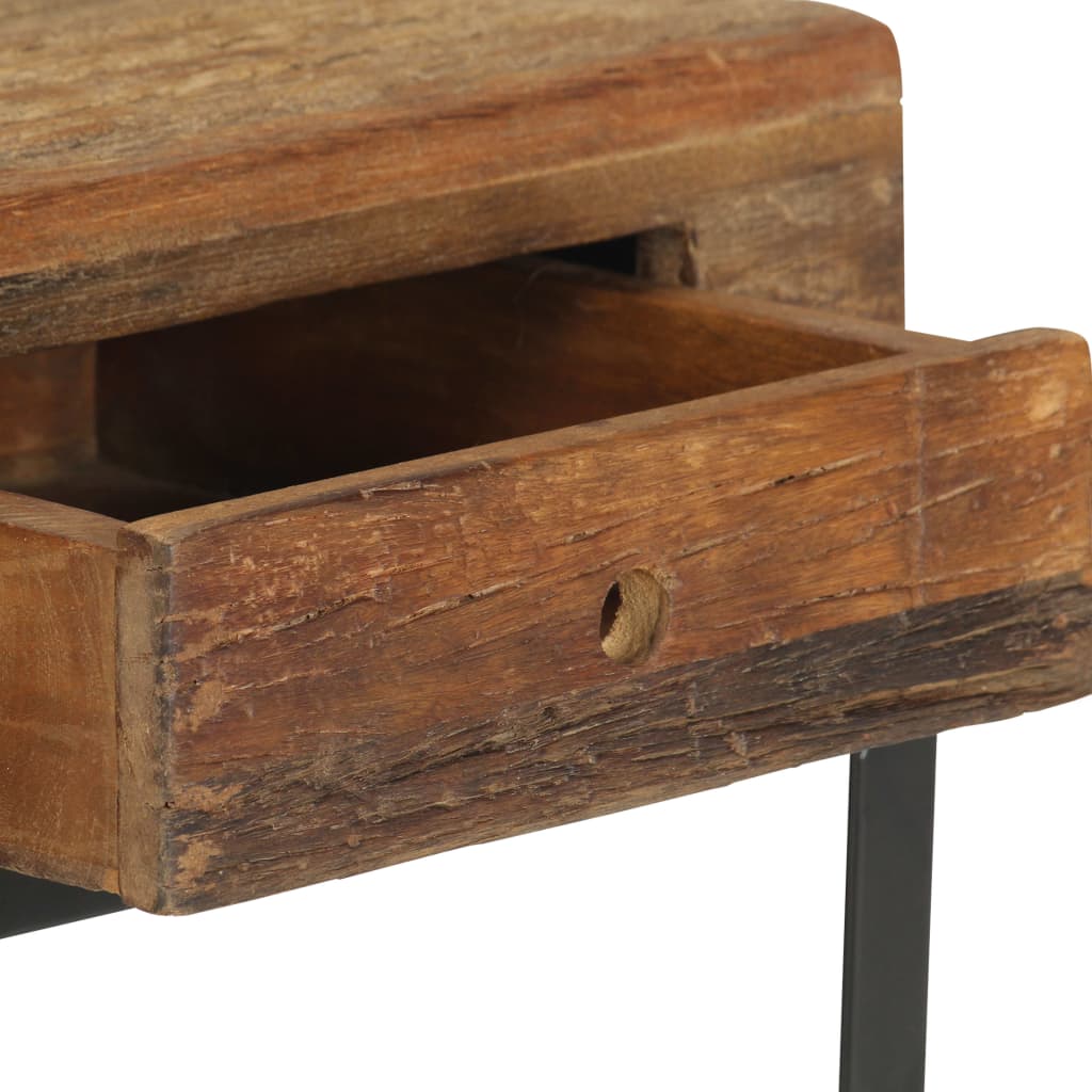 Table de Chevet en Bois Ancien et Acier Industriel-La-Fabrique-Industrielle
