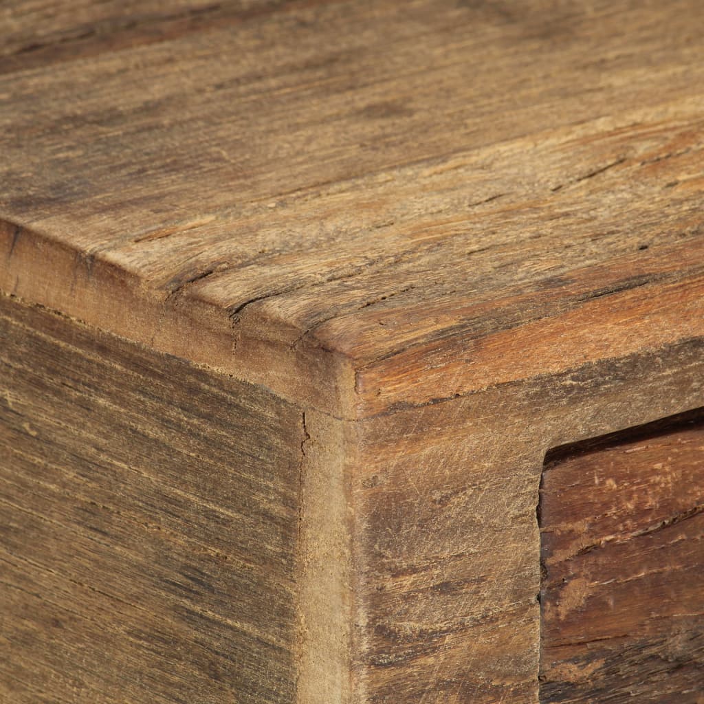 Table de Chevet en Bois Ancien et Acier Industriel-La-Fabrique-Industrielle