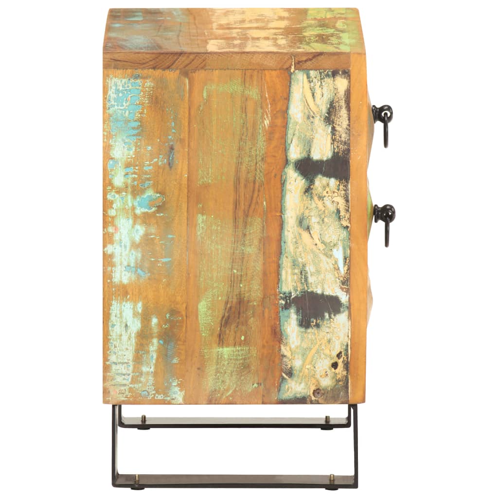 Table de Chevet en Bois Recyclé au Style Industriel-La-Fabrique-Industrielle
