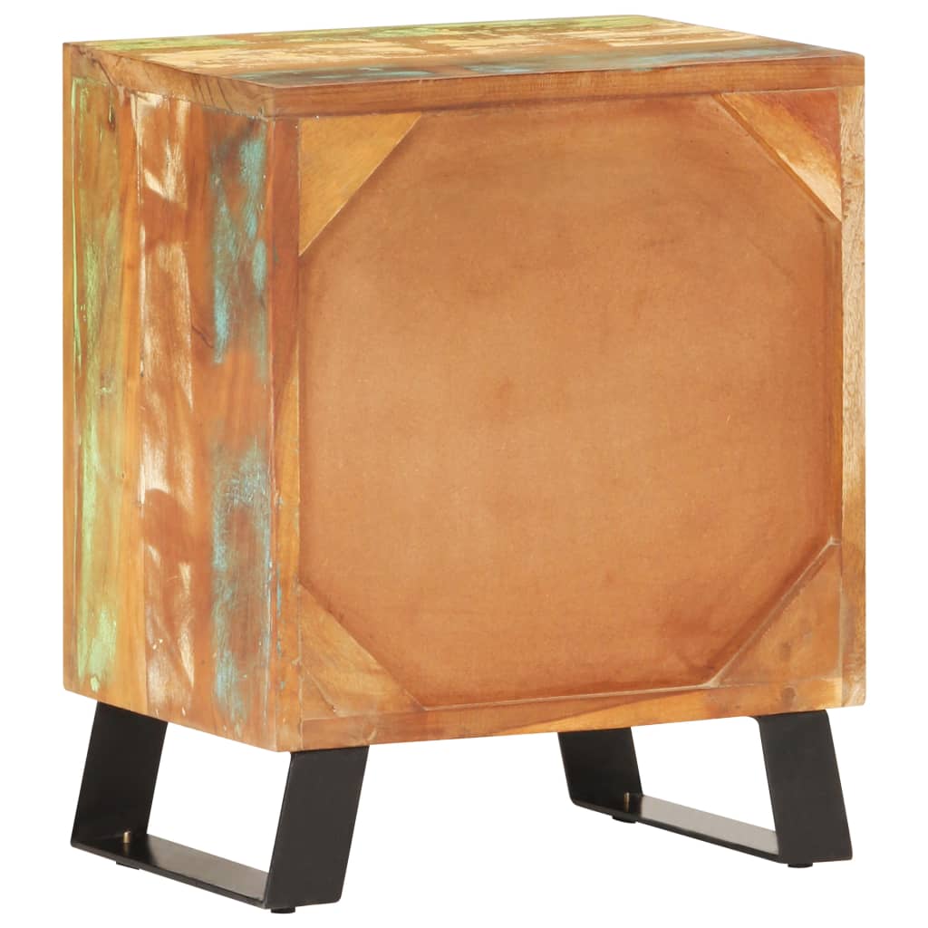 Table de Chevet en Bois Recyclé au Style Industriel-La-Fabrique-Industrielle