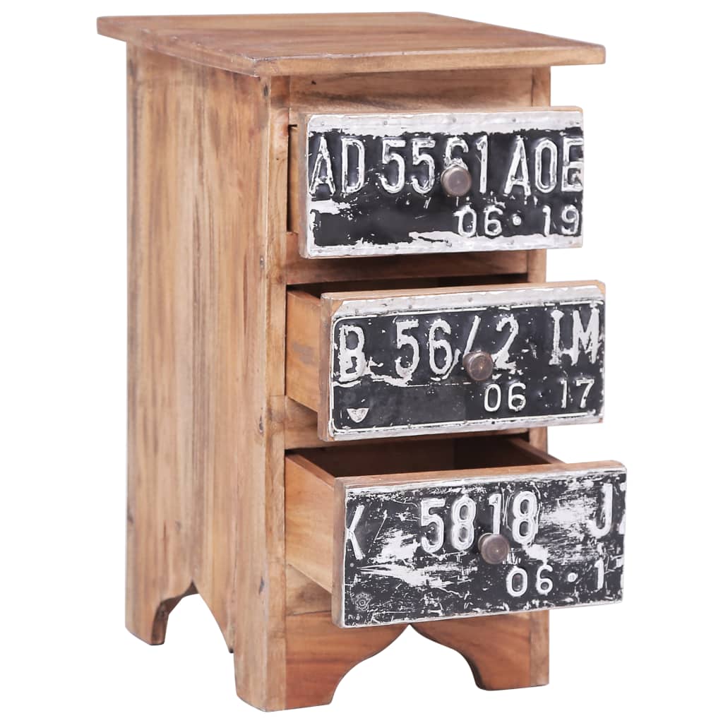 Table de Chevet en Bois d'Acajou avec Tiroirs-La-Fabrique-Industrielle