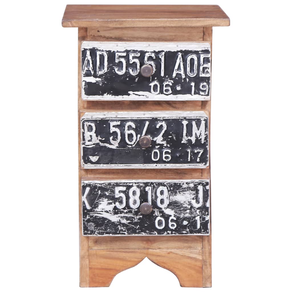 Table de Chevet en Bois d'Acajou avec Tiroirs-La-Fabrique-Industrielle