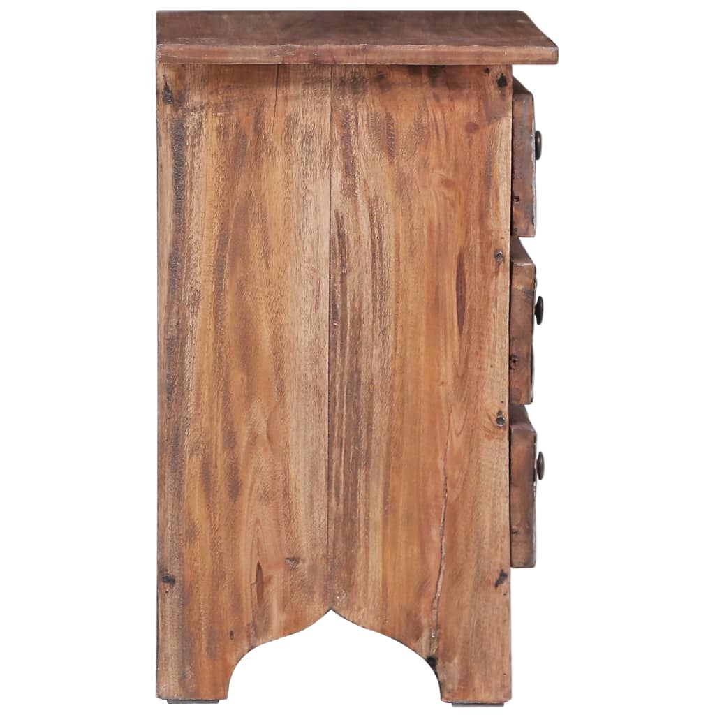 Table de Chevet en Bois d'Acajou avec Tiroirs-La-Fabrique-Industrielle
