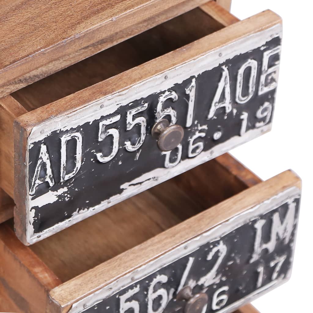 Table de Chevet en Bois d'Acajou avec Tiroirs-La-Fabrique-Industrielle