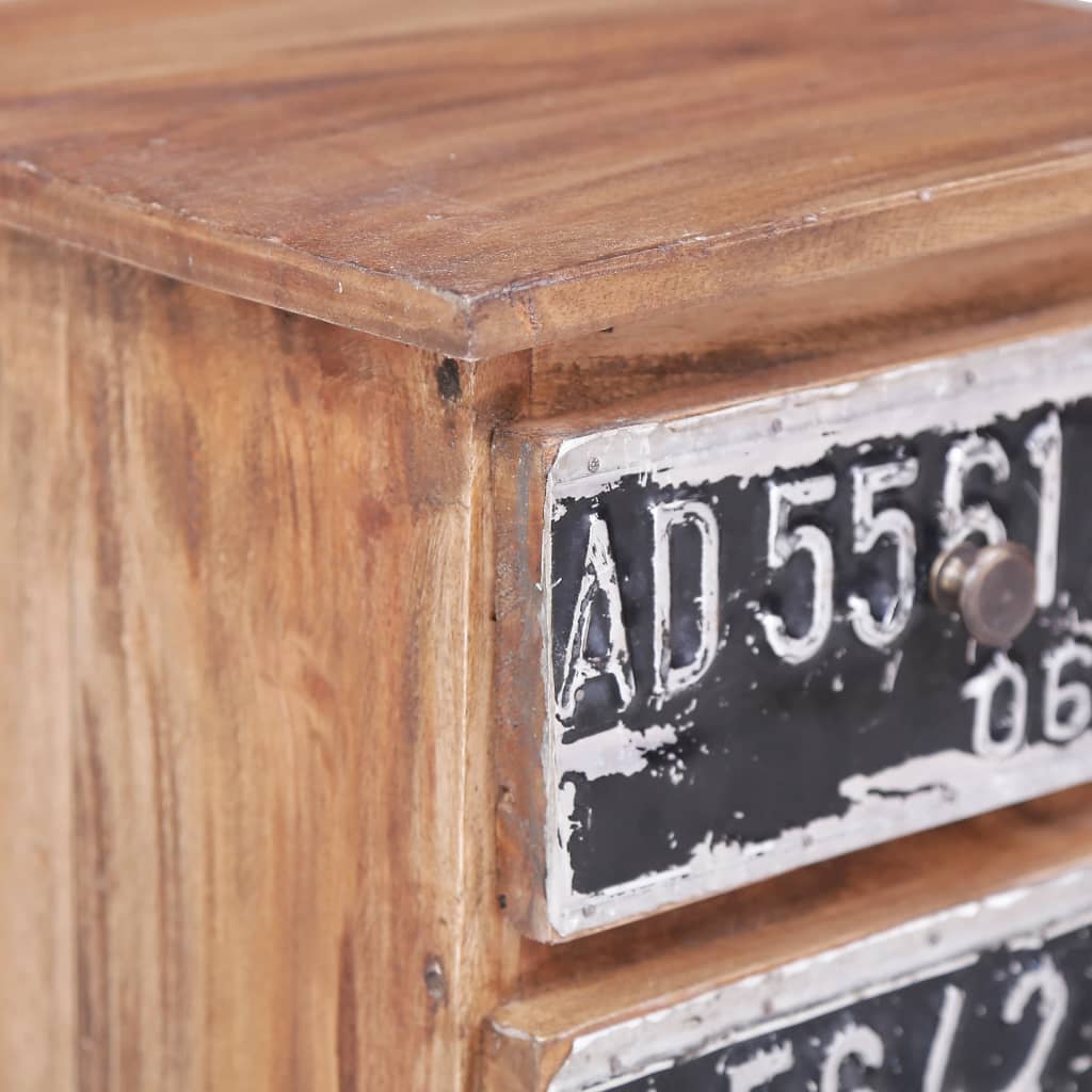 Table de Chevet en Bois d'Acajou avec Tiroirs-La-Fabrique-Industrielle