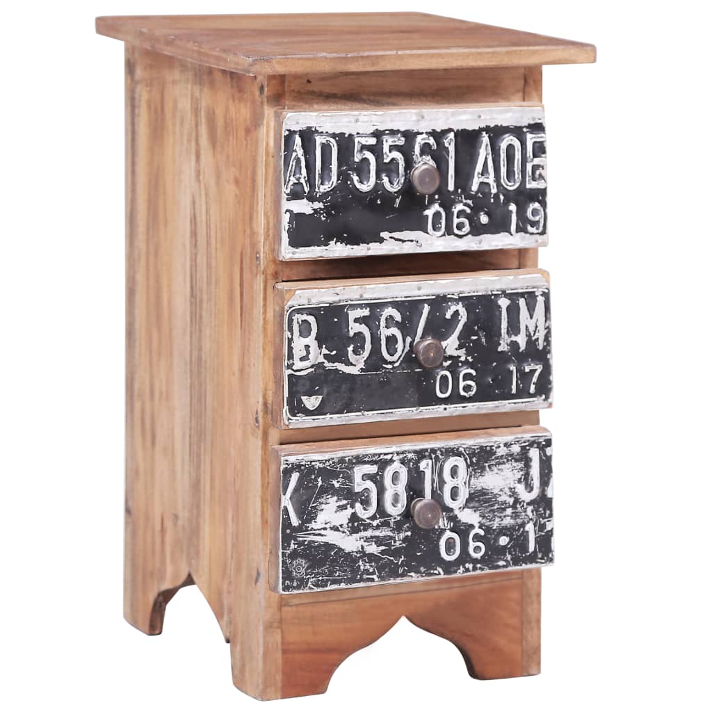 Table de Chevet en Bois d'Acajou avec Tiroirs-La-Fabrique-Industrielle