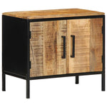 Table de Chevet en Bois de Manguier Brut et Métal-1-La-Fabrique-Industrielle